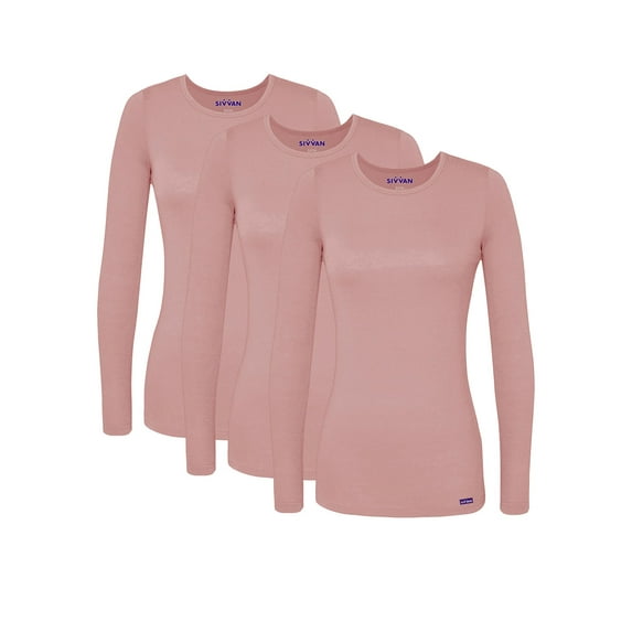 Sivvan 3 Pack Women's Comfort Long Sleeve T-Shirt / Underscrub Tee