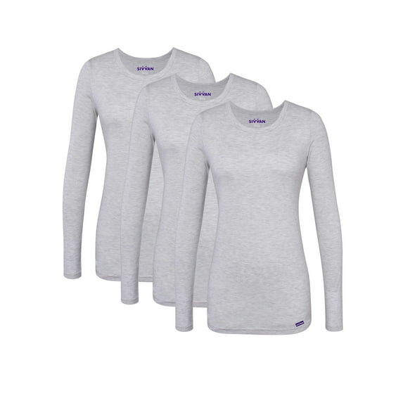 Sivvan 3 Pack Women's Comfort Long Sleeve T-Shirt / Underscrub Tee
