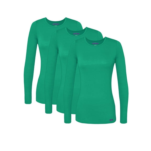 Sivvan 3 Pack Women's Comfort Long Sleeve T-Shirt / Underscrub Tee