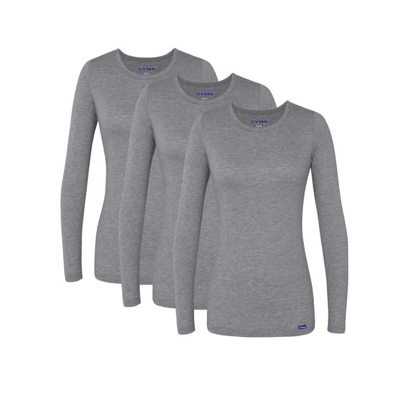 Sivvan 3 Pack Women's Comfort Long Sleeve T-Shirt / Underscrub Tee