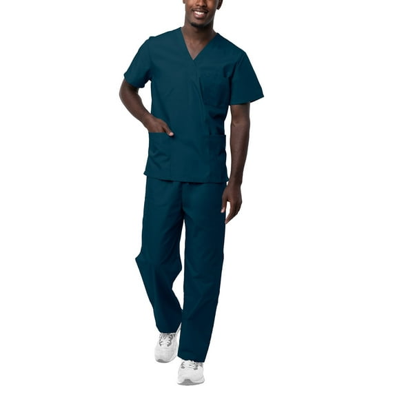 Sivvan Unisex Classic Scrub Set V-neck Top / Drawstring Pants Available in 12 Solid Colors