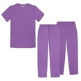 thumbnail image 1 of Sivvan Unisex Classic Scrub Set V-neck Top / Drawstring Pants Available in 12 Solid Colors, 1 of 3