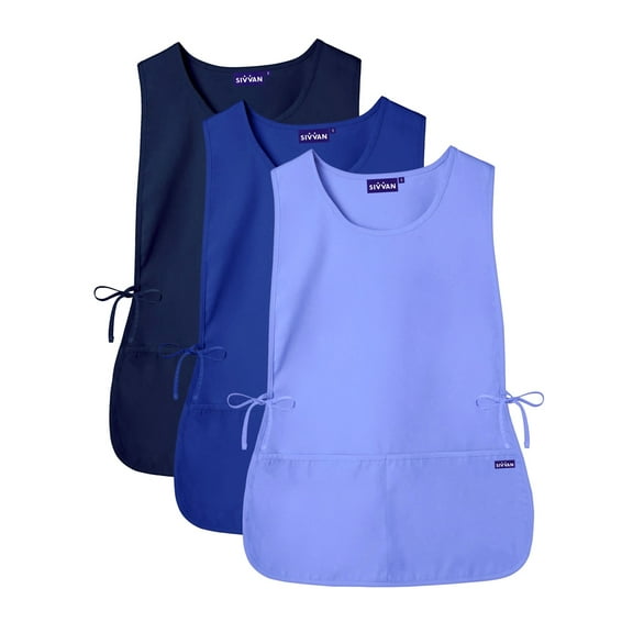 Sivvan Unisex Cobbler Apron (3 Pack) - Adjustable Waist Ties, 2 Deep front pockets