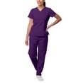 thumbnail image 1 of Sivvan Women's Scrub Set - Multi Pocket Cargo Pants & Stylish Mock Wrap Top (Available in 15 Colors), 1 of 6