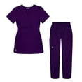 thumbnail image 1 of Sivvan Women's Scrub Set - Multi Pocket Cargo Pants & Stylish Mock Wrap Top, 1 of 5