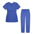 thumbnail image 1 of Sivvan Women's Scrub Set - Multi Pocket Cargo Pants & Stylish Mock Wrap Top, 1 of 5