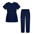 thumbnail image 1 of Sivvan Women's Scrub Set - Multi Pocket Cargo Pants & Stylish Mock Wrap Top, 1 of 5