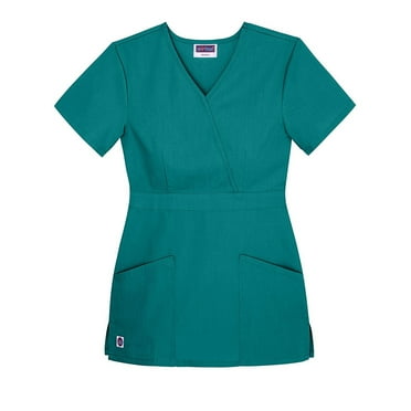 Sivvan Womens Scrubs Mock Wrap Top Available in 12 Colors