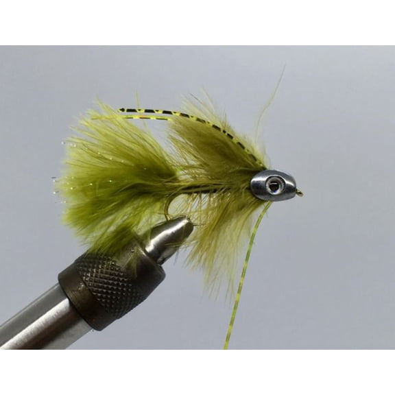 Six (6) - Fish Skull Bugger - Olive - Streamer