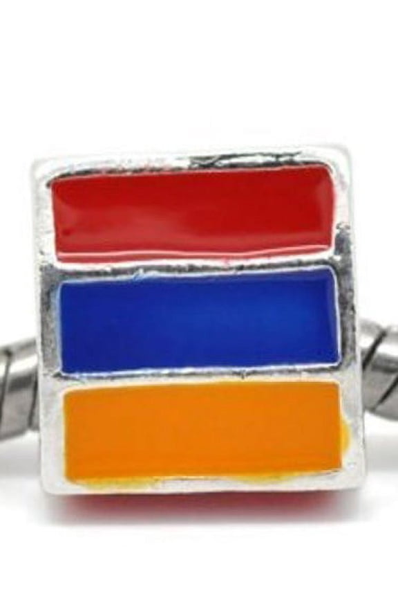 Six (6) Peridot Birthstone Light Green European Bead Compatible for Most European Snake Chain Charm Bracelet