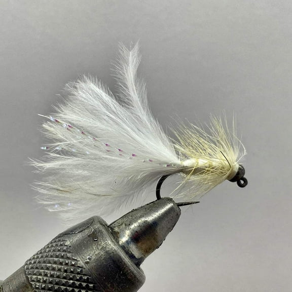 Six (6) - Tungsten Beadhead Jig Bugger - White - Streamer