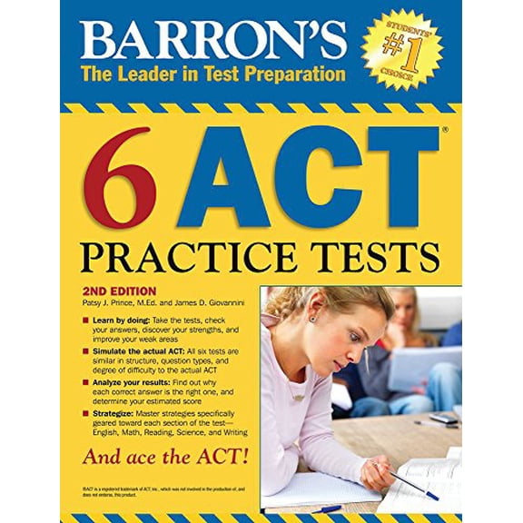 Pre-Owned Barron's 6 ACT Practice Tests, 2nd Edition