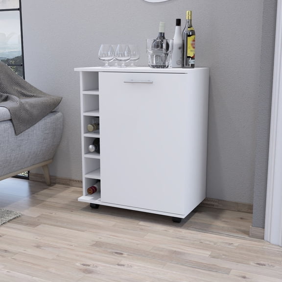 Six-Bottle Capacity & Easy Room-to-Room Move / Great for Home Bar Setup