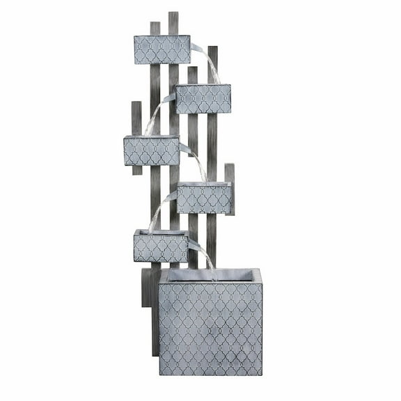 Hi-Line Gift Ltd. Six Boxes Tiered Metal Water Fountain