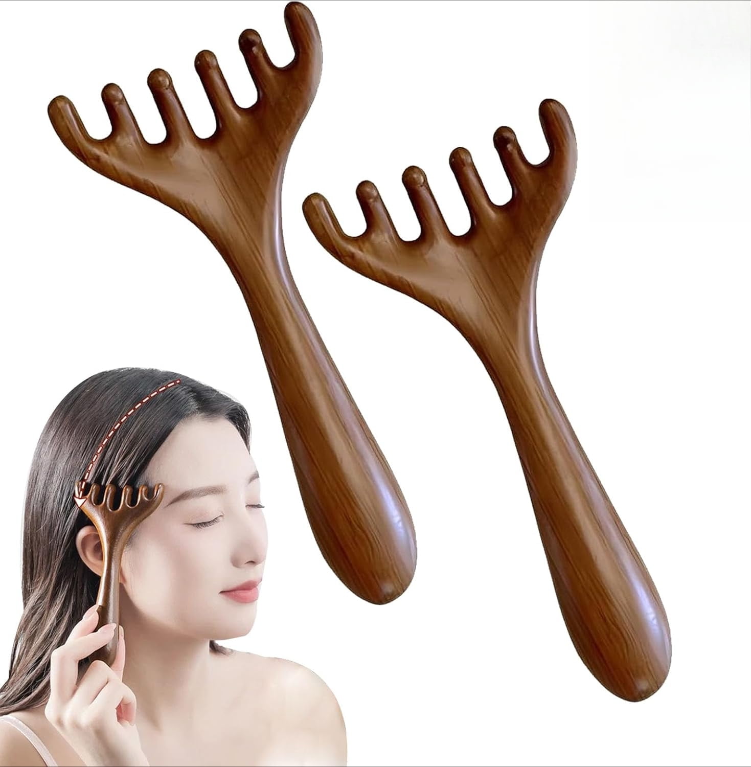 Six-Claw Meridian Massage Comb, Head And Neck Massage Comb, Five Touch ...