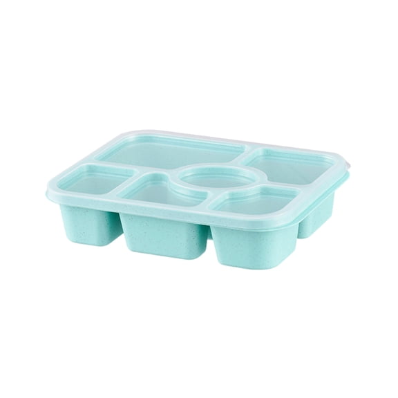 Six Compartment Wheat Straw Lunch Box, Snack and Fruit Preservation Container, Eco-Friendly Durable Portable Food Storage for Organized Eating