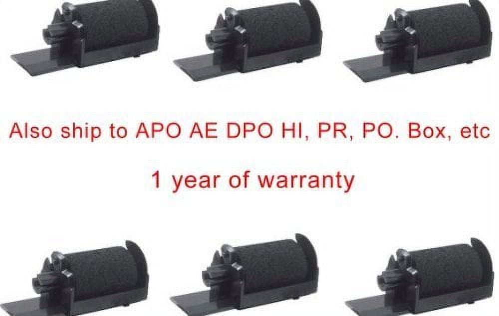 Six Compatible black ink roller ribbons to replace IR4O nylon printing