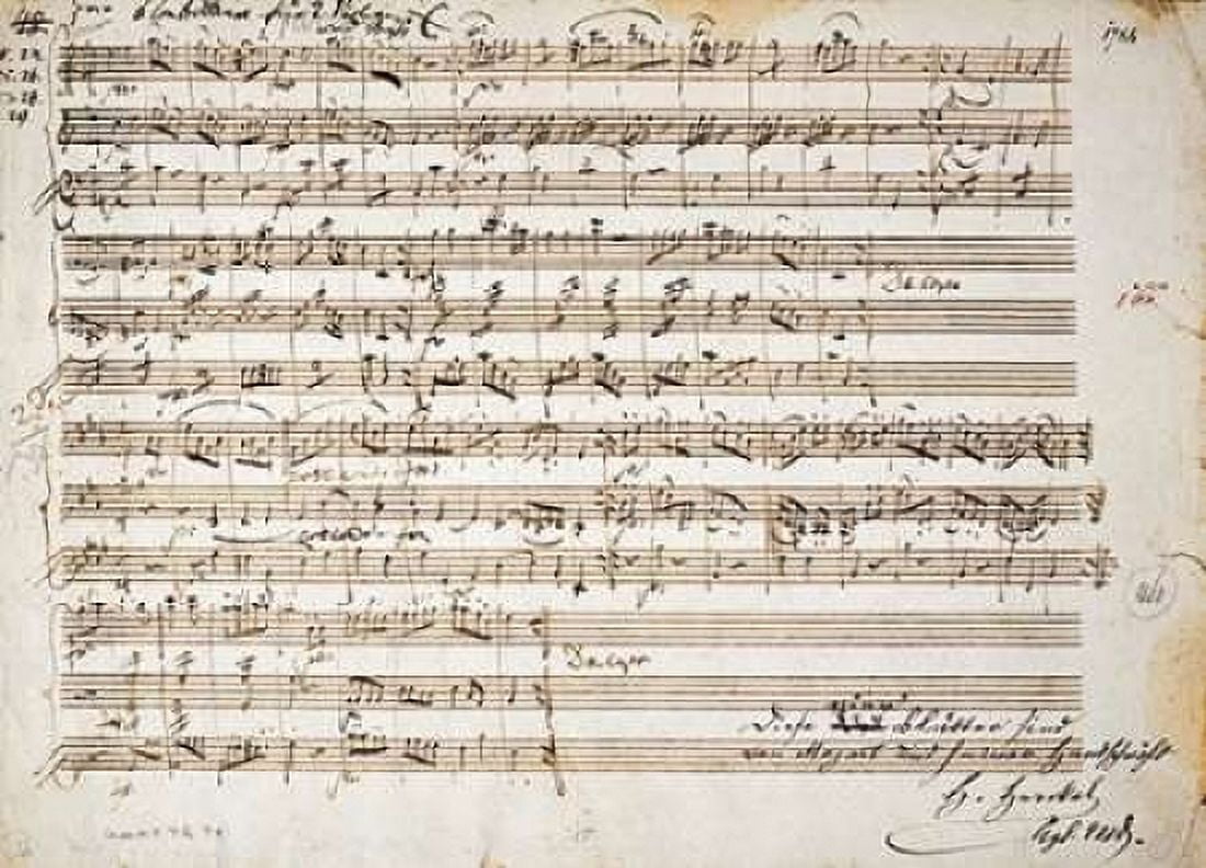 Six Contre Danses KV 462 for two Violins and Bass Canvas Art - Wolfgang Amadeus Mozart (20 x 28)