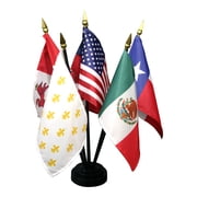 Six Flags of Texas - 4" x 6" Historical Stick Flag Set 6 Flags