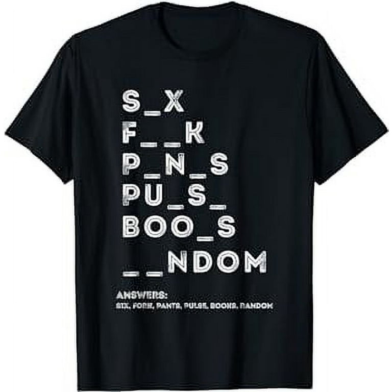 Six, Fork, Pants, Pulse, Books, Random Funny Adult Humor T-Shirt 