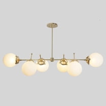 Six Globe Light Mid Century Modern Sputnik Chandelier Brass Ceiling Linear Pendant Light Fixture Handcrafted Chandelier Custom Lighting