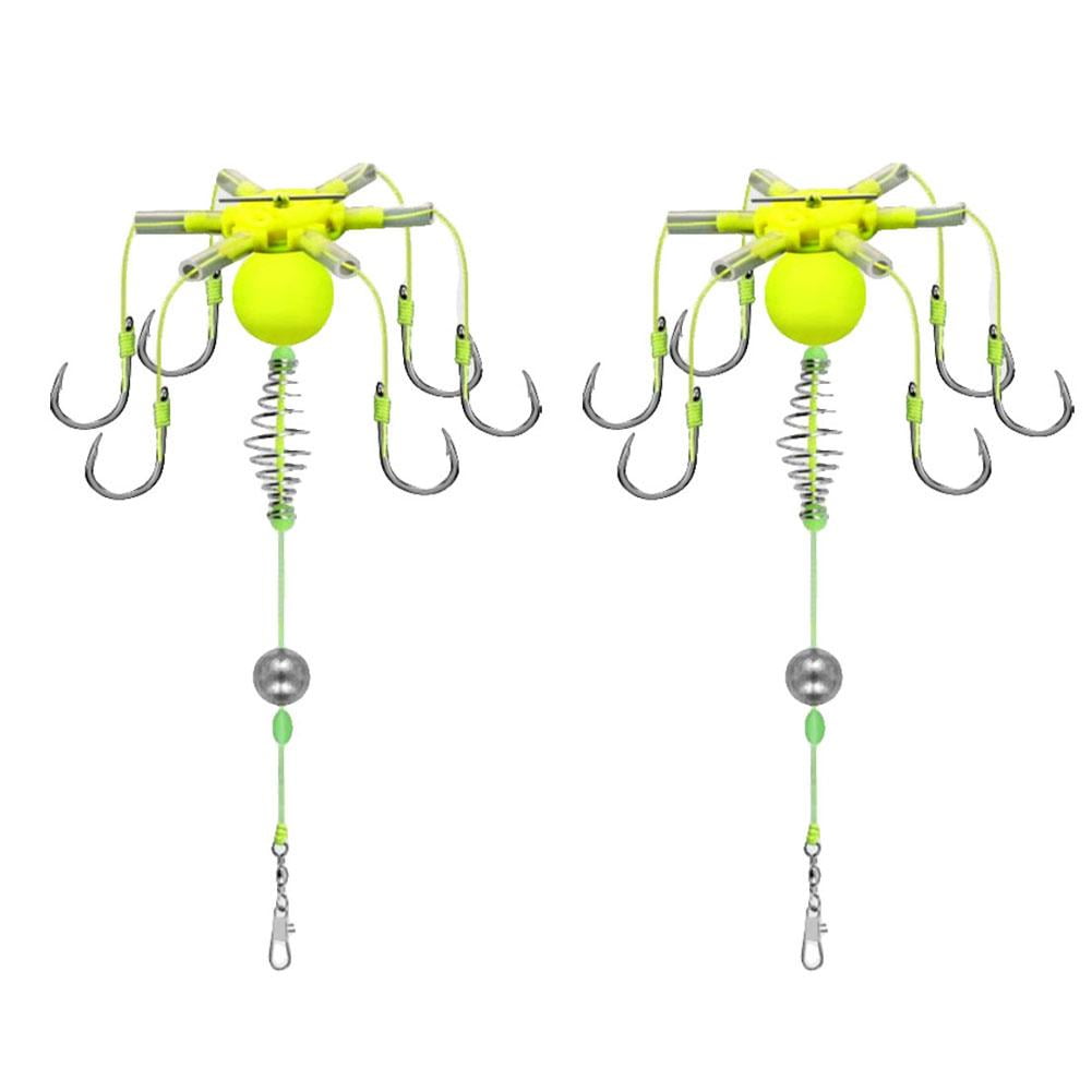 Six Hook Carbon Steel Line Group Feeder Sinker Float Sharp Fishing ...