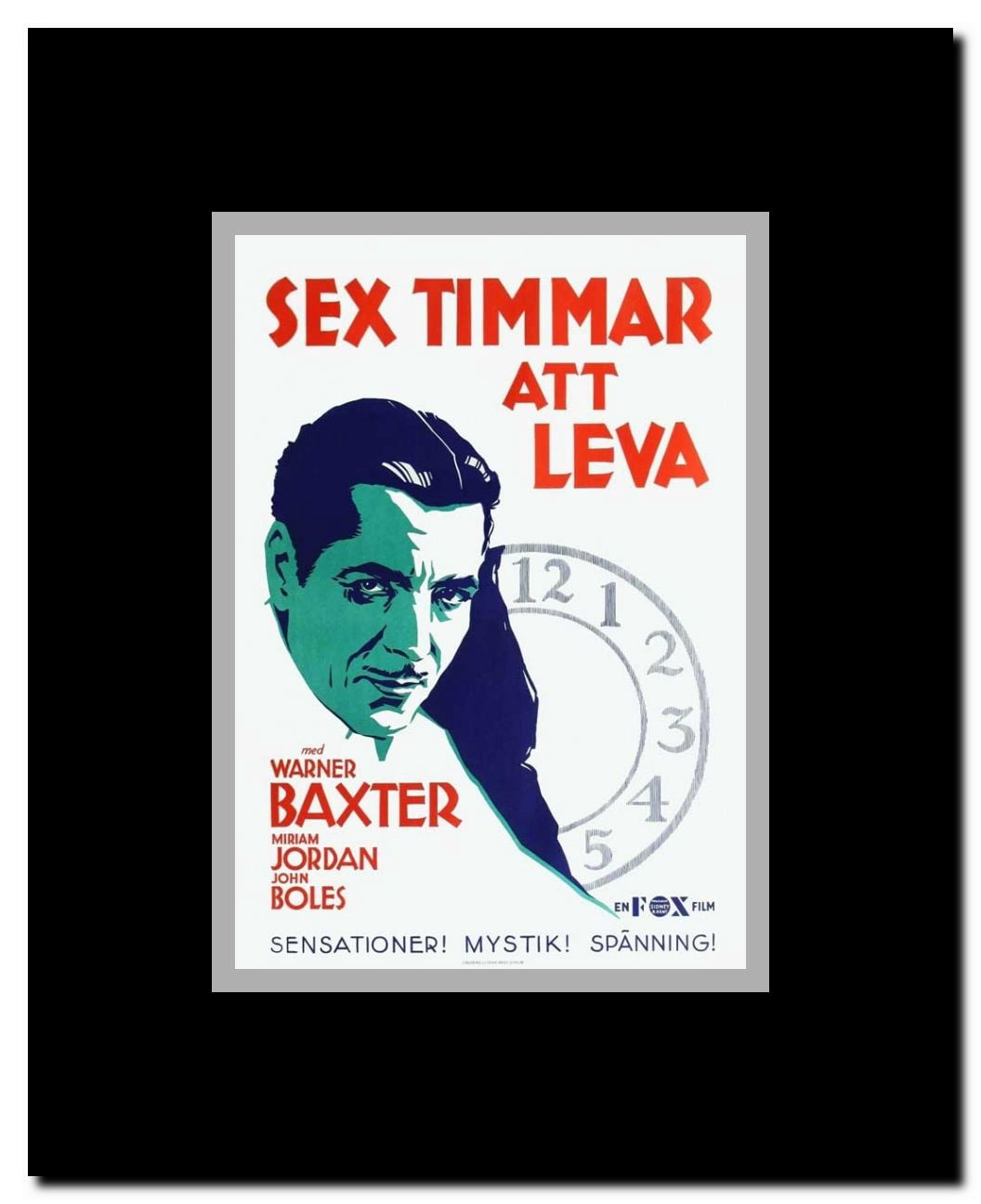 Six Hours to Live Framed Movie Poster