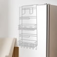 thumbnail image 1 of Six-Layer Refrigerator Hanging Rack, Multifunctional Alloy Spice Organizer Shelf for Kitchen, 26.77x11.02 Inches, White, 1 of 6