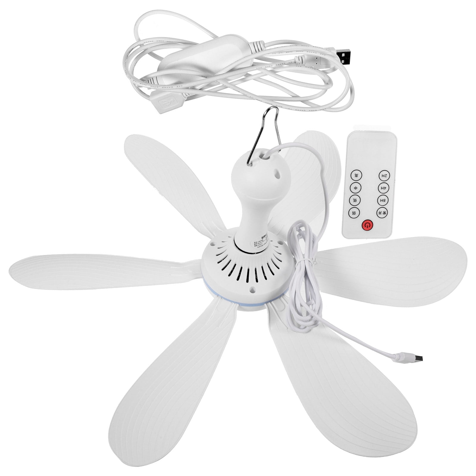 Six Leaf Ceiling Fan Dorm Room Fans Hanging Battery Portable Outdoor