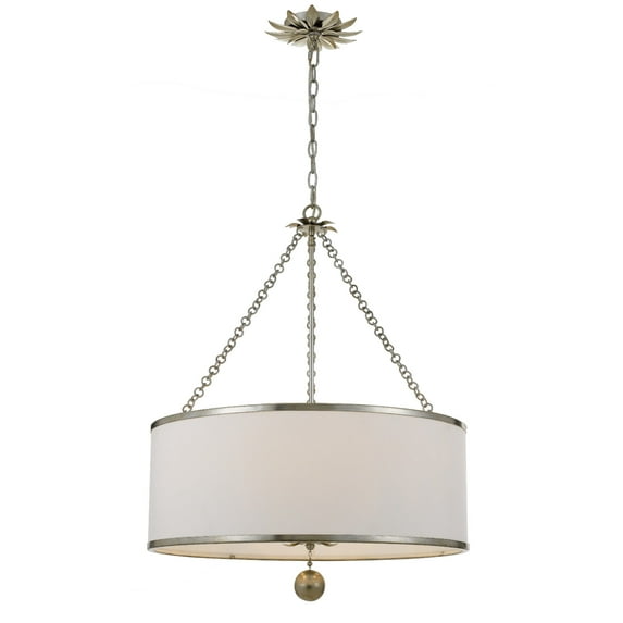 518-SA Crystorama Lighting Broche - Six Light Chandelier-Antique Silver Finish -Traditional Installation