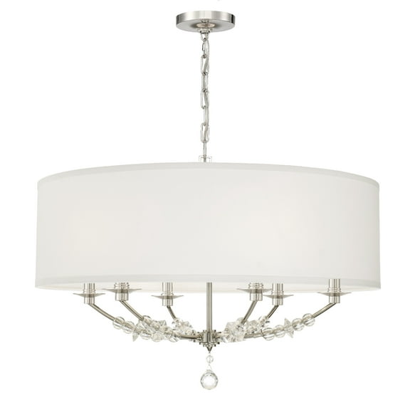 8006-PN Crystorama Lighting Mirage - Six Light Chandelier     -Traditional Installation