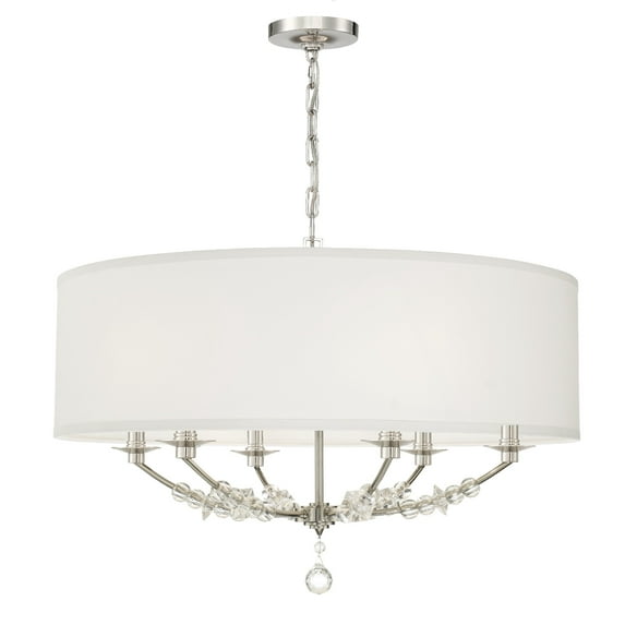 8006-PN Crystorama Lighting Mirage - Six Light Chandelier -Traditional Installation