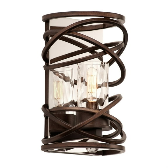 Kalco Lighting Eternity 6.5" 1 Light Wrought Iron Wall Sconce in Etruscan Bronze