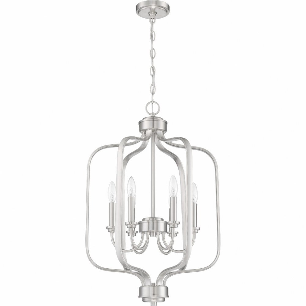 Elegant Mini Polished Nickel Pendant with Clear Glass Shade