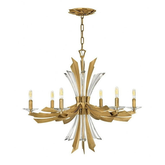 Six Light Medium Chandelier-Burnished Gold Finish Fredrick Ramond Lighting Fr40908bng