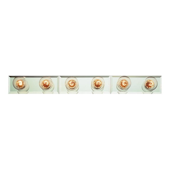 Six Light White Vanity