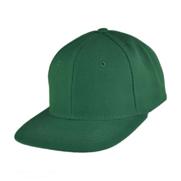 Six-Panel Snapback Baseball Cap - ADJUSTABLE - Dark Green