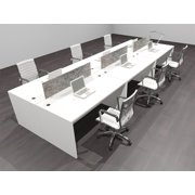 Six Person Modern Accoustic Divider Office Workstation Desk Set, #OF-CPN-FPRG9
