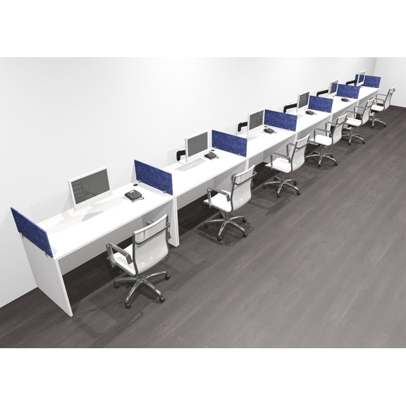 Six Person Modern Accoustic Divider Office Workstation Desk Set, #OF-CPN-SPRB17