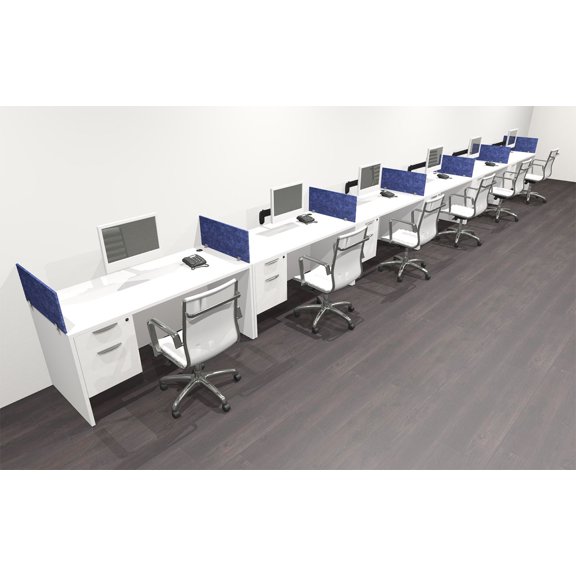 Six Person Modern Accoustic Divider Office Workstation Desk Set, #OF-CPN-SPRB37