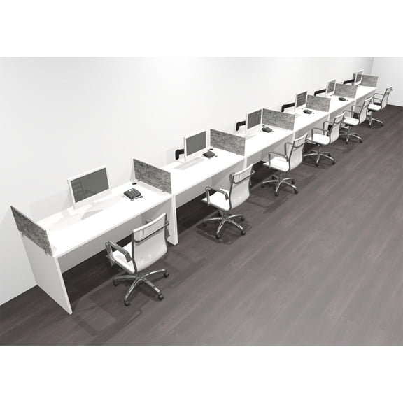 Six Person Modern Accoustic Divider Office Workstation Desk Set, #OF-CPN-SPRG17