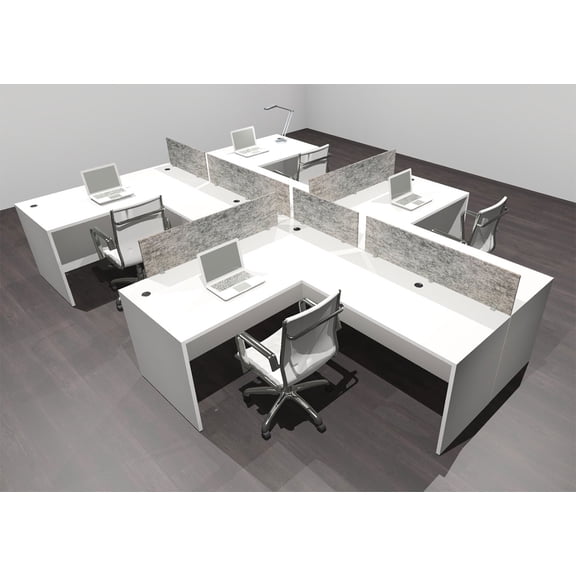 Six Person Modern Accoustic Divider Office Workstation Desk Set, #OF-CPN-SPRG49