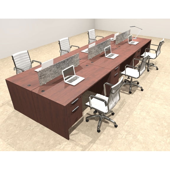 Six Person Modern Accoustic Divider Office Workstation Desk Set, #OT-SUL-FPRG22