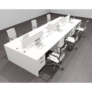Six Person Modern Acrylic Divider Office Workstation Desk Set, #OF-CPN-FP21