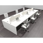 Six Person Modern Acrylic Divider Office Workstation Desk Set, #OF-CPN-FP9
