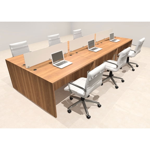Six Person Modern Acrylic Divider Office Workstation Desk Set, #OT-SUS-FP21