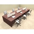 thumbnail image 1 of Six Person Modern Divider Office Workstation Desk Set, #OT-SUL-FP22, 1 of 2
