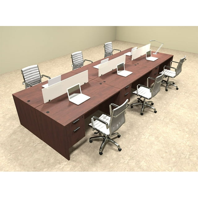 Six Person Modern Divider Office Workstation Desk Set, OTSULFP22