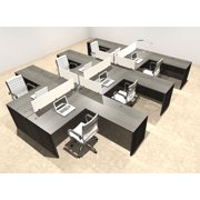 Six Person Modern Divider Office Workstation Desk Set, #OT-SUL-FP57