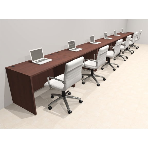 Six Person Modern No Panel Office Workstation Desk Set, #OT-SUS-SPN22